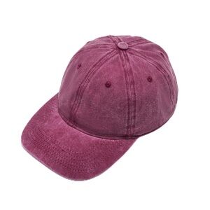 NEW Burgundy Washed Cotton Baseball Cap Plain Dad Hat Vintage Adjustable %100 Co